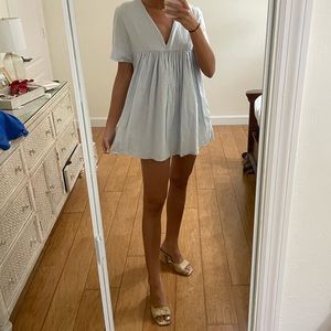 Babydoll light blue dress with built in shorts underneath